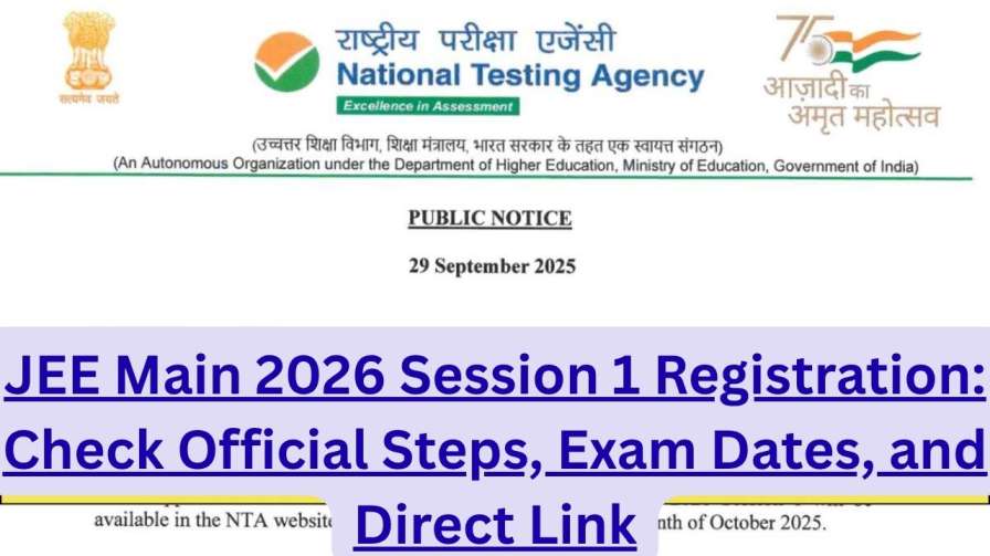 JEE Main 2026 Session 1 Registration